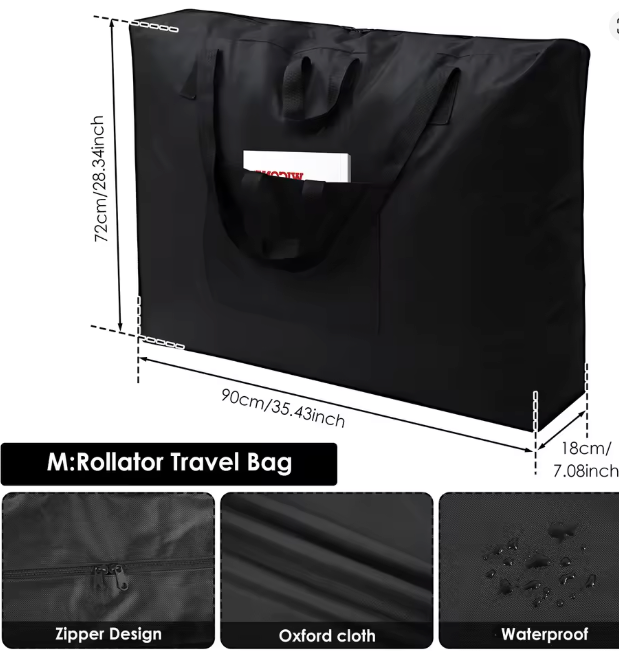 Rollator-Aufbergtasche mit Schulterriemen, sicher und mobil
