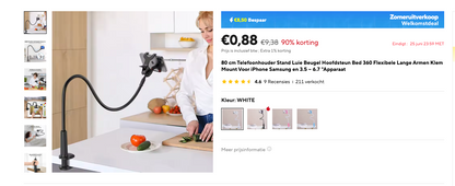 Mobile Telefonhalterung mit Schwanenhals für Rollatoren und Rollstühle